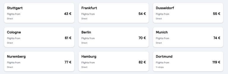德国直飞往返西班牙巴塞罗那特价机票低至43欧